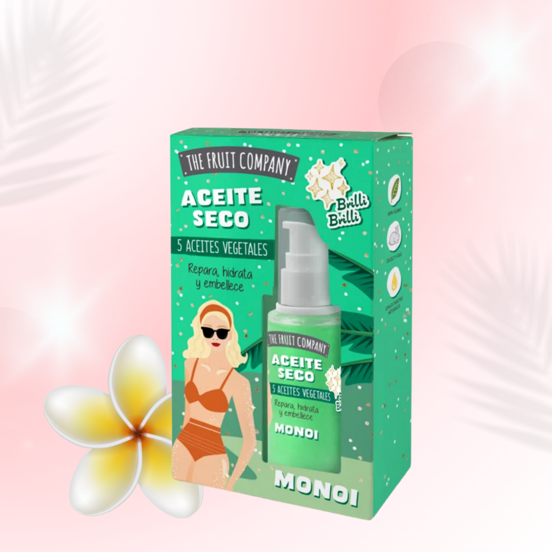 Huile sèches scintillantes pailletées - Monoï - The Fruit Company 50ml