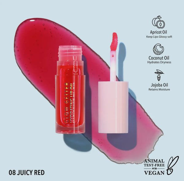 Huile lèvres lipgloss - Glow Getter - Moira Cosmetics - 008 Juicy Red