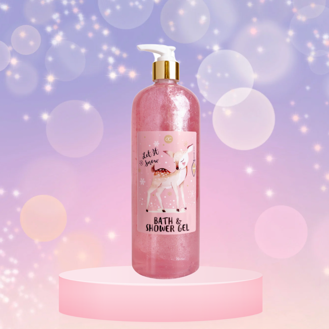 Gel douche Rose nacré pailleté - Let it Snow - Vanille & Rose (980ml)