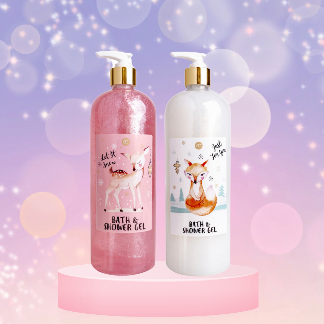 Gel douche Rose nacré pailleté - Let it Snow - Vanille & Rose (980ml)