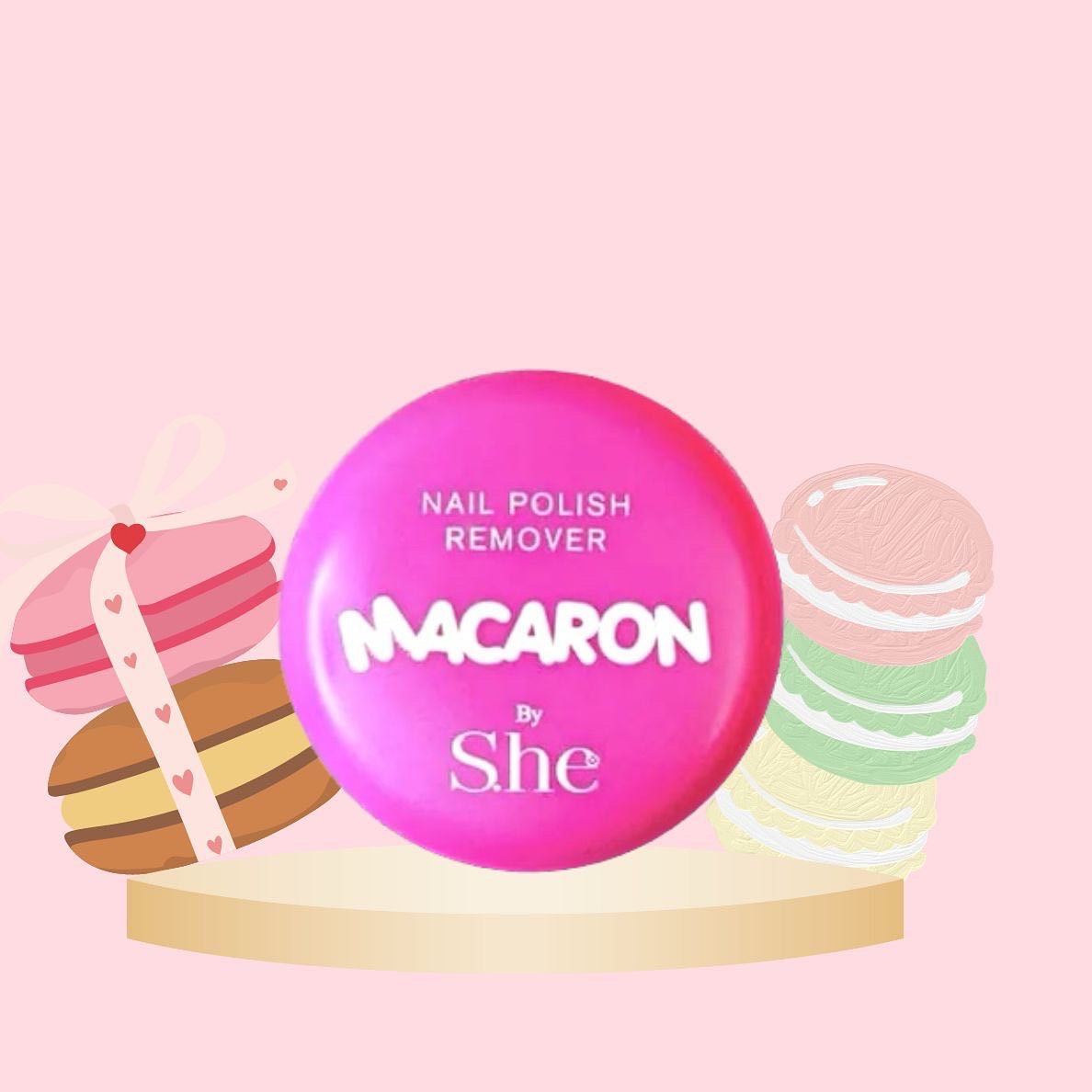 Macaron dissolvant - Rose fushia